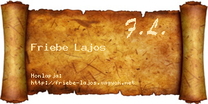 Friebe Lajos névjegykártya