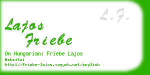 lajos friebe business card